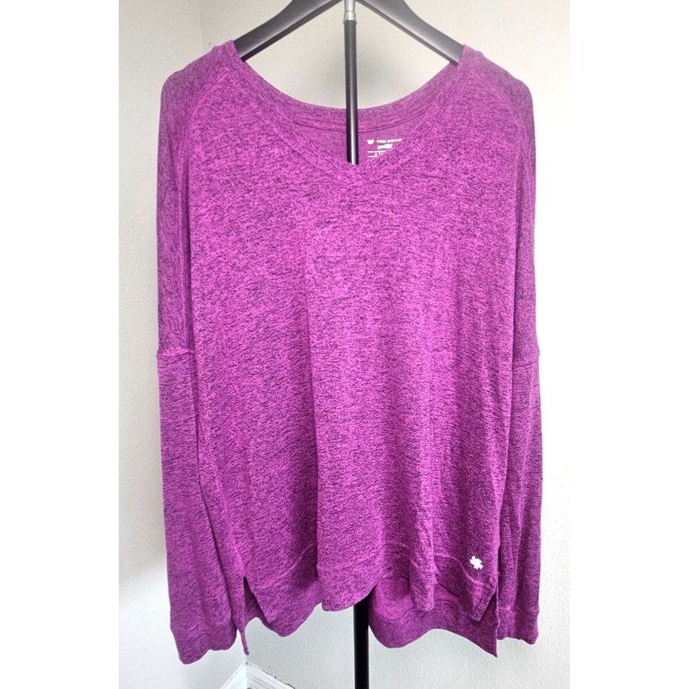 Tek Gear DryTek Women’s Large‎ Purple L/S Top Stretch Athletic Workout Shirt